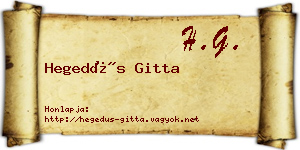 Hegedűs Gitta névjegykártya