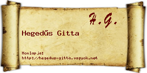 Hegedűs Gitta névjegykártya