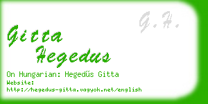 gitta hegedus business card